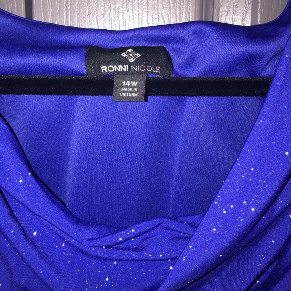 Beautiful deep purple/purple cocktail dress.  C. 41.5 in from shoulder to hem - Picture 3 of 10